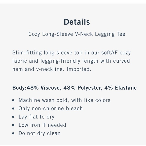 EUC Abercrombie Cozy Long-Sleeve V-Neck Legging Tee - Picture 8 of 8